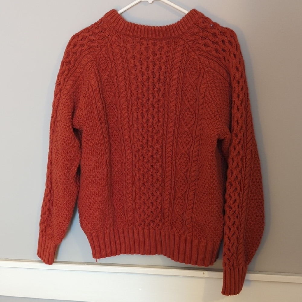 L.L. Bean Cable Knit Sweater in Rust